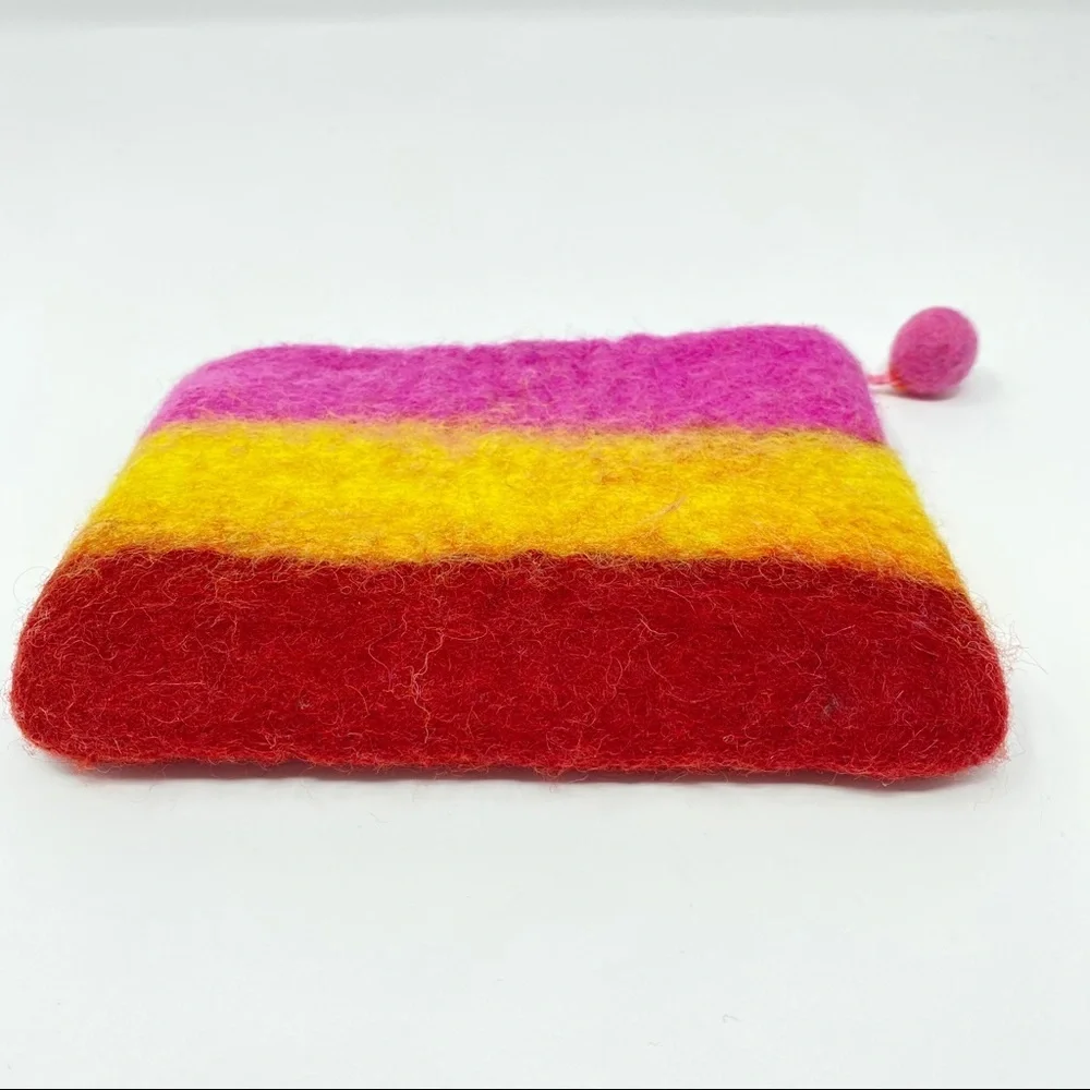 Felted Wool Hand Made Nepal Zipper Pouch🔥 - Picture 4 of 8